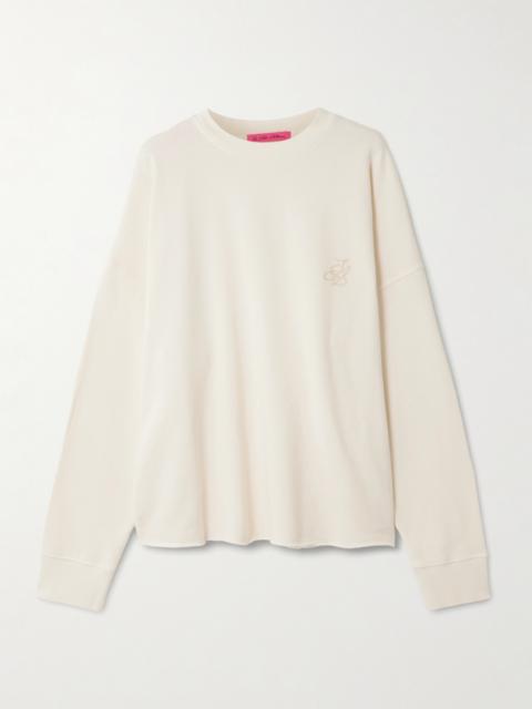 The Elder Statesman Daily Embroidered Cotton And Cashmere-blend Sweatshirt