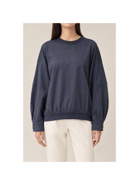 Brunello Cucinelli Brunello Cucinelli Womens Dark Blue Cotton Sweatshirt