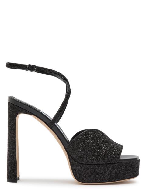 JIMMY CHOO Jimmy Choo Karli 125 Glitter Leather Sandals