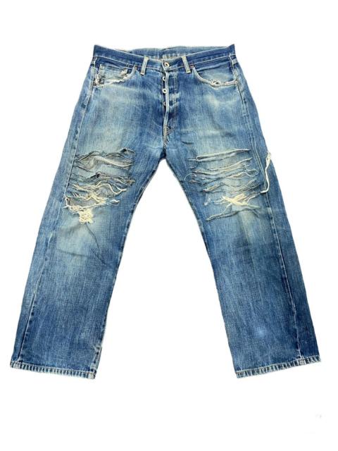Other Designers Japanese Brand - SUPER DESTROYED JAPAN BRAND BUTTON FLY SELVEDGE DENIM