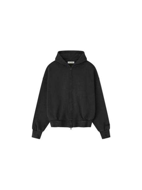 ESSENTIALS EMBROIDERED CLASSIC FULL ZIP HOODIE (VINTAGE BLACK)