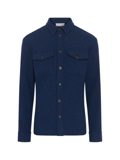 GABRIELA HEARST Lucas Overshirt in Electric Navy Speckled Cashmere