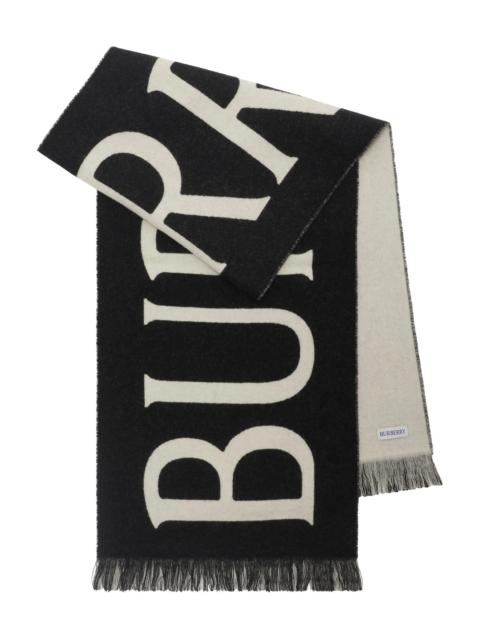 Burberry logo-jacquard wool scarf