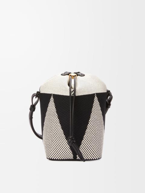 Loewe Small Treasure Bako bucket in canvas jacquard and calfskin