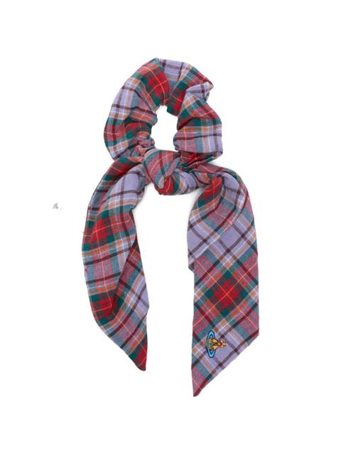 Vivienne Westwood Vivienne Westwood Tartan-pattern Logo-embroidery Scrunchie
