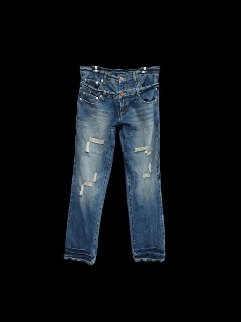 If Six Was Nine - If6Was9 Zero San Double Waist Distressed Denim Pants