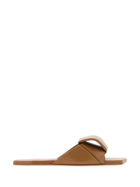 Loewe Loewe Women Camel Leather Origami Slippers