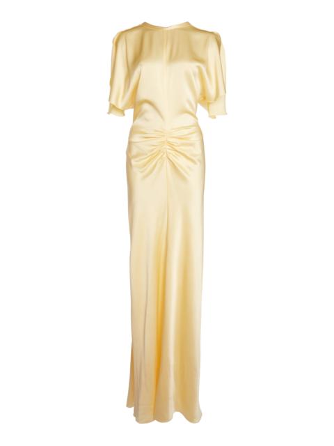 Victoria Beckham Bella Gathered Maxi Dress yellow