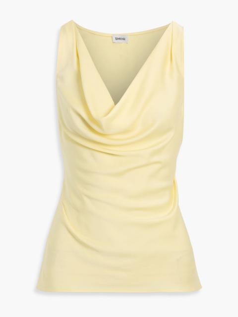 SIMKHAI Nubia draped satin top