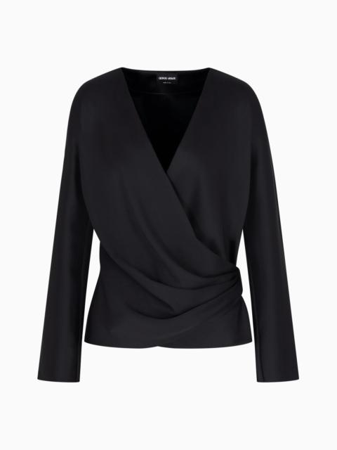 GIORGIO ARMANI SHIRT IN DOUBLE-SIDED SILK SATIN