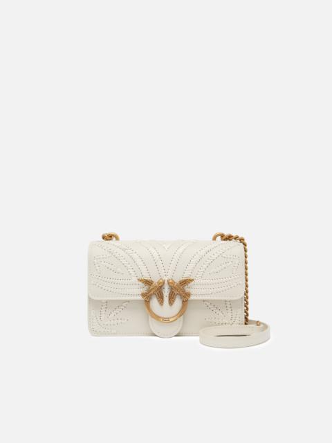 MINI LOVE BAG SMALL SHOULDER BAG WITH RAFFIA EMBROIDERY