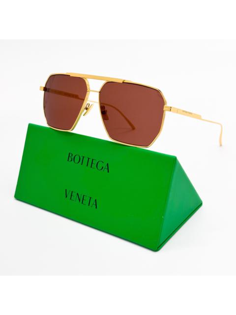 NEW BOTTEGA VENETA BV1012S 005 GOLD RED SUNGLASSES
