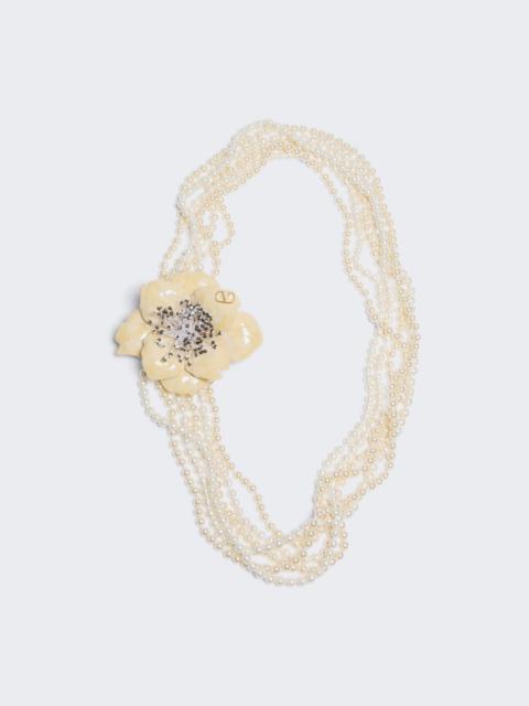 Valentino Fleur Lumineuse Necklace Cream