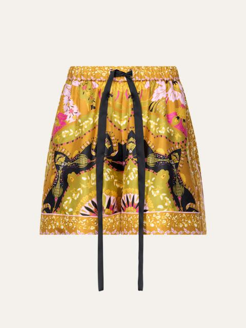 DIANE VON FURSTENBERG Delfine Floral-Print Silk Shorts