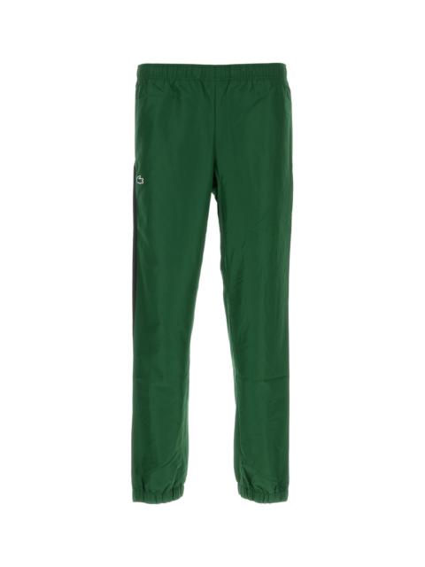 LACOSTE Dark green polyester joggers