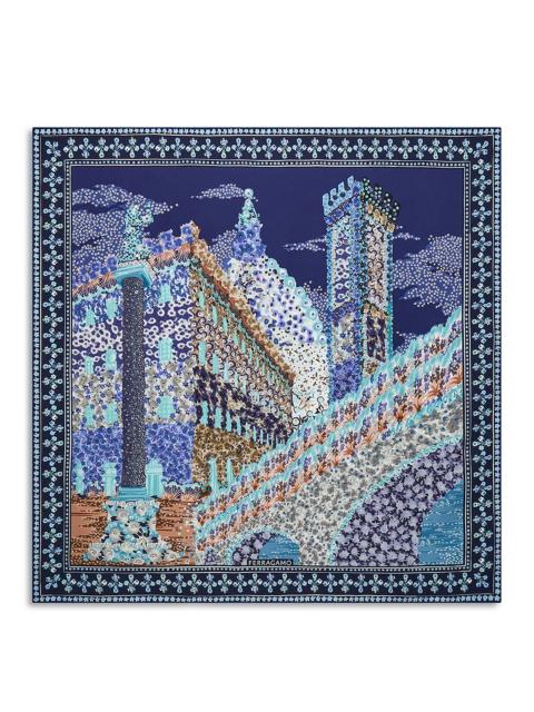 FERRAGAMO Palazzo Print Square Silk Scarf