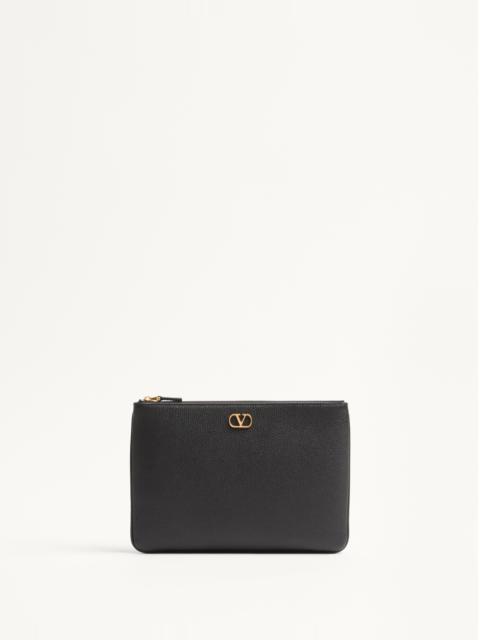 Valentino VLOGO SIGNATURE GRAINY CALFSKIN CLUTCH BAG
