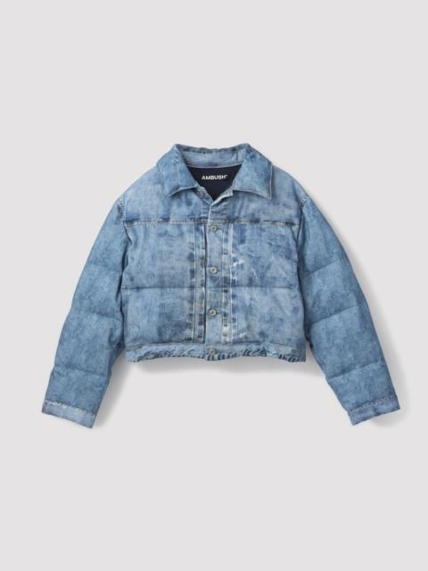 Ambush CROPPED DIGITAL PRINT DENIM PUFFER JACKET