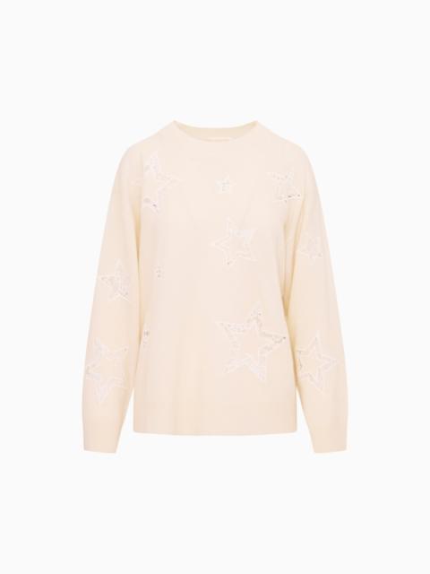 LoveShackFancy Westcott Wool-Cashmere Lace Star Pullover