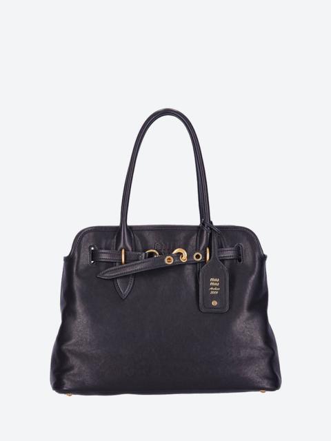 Miu Miu Women Nappa Aviator Leather Handbag