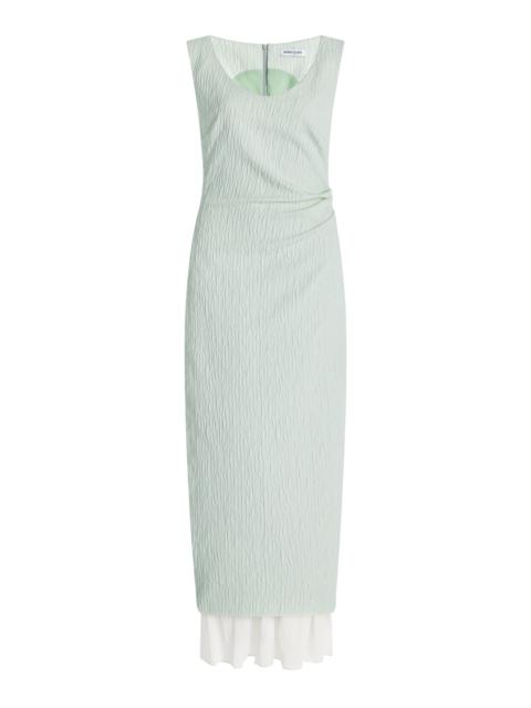 ANNA QUAN Olivia Crinkled Cotton-Blend Maxi Dress green