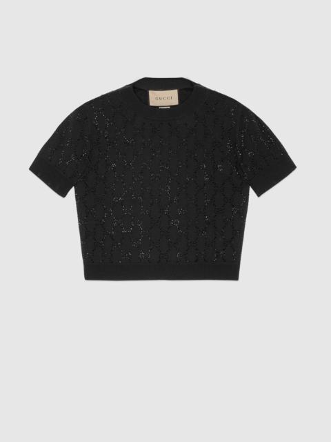 GUCCI Fine wool GG crystal top