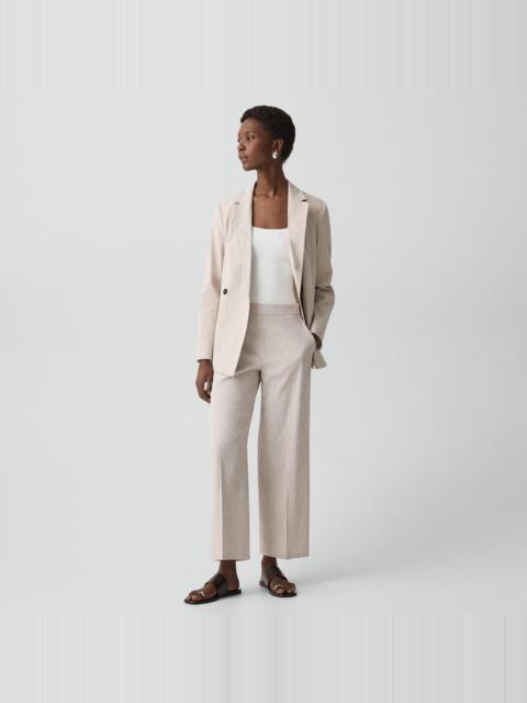 Theory Classic Straight Pull-On Pant in Textured Linen