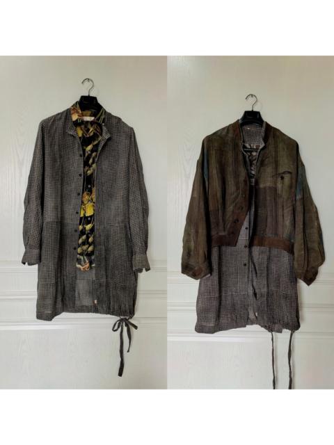 Ziggy Chen Ziggy Chen 17SS Dirty Dyed Diamond Pattern M51 Thin Trench Coat Long Shirt Jacket