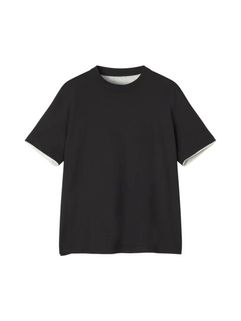 Lanvin Lanvin Cotton T-Shirt With Silk Detail in Black at Nordstrom