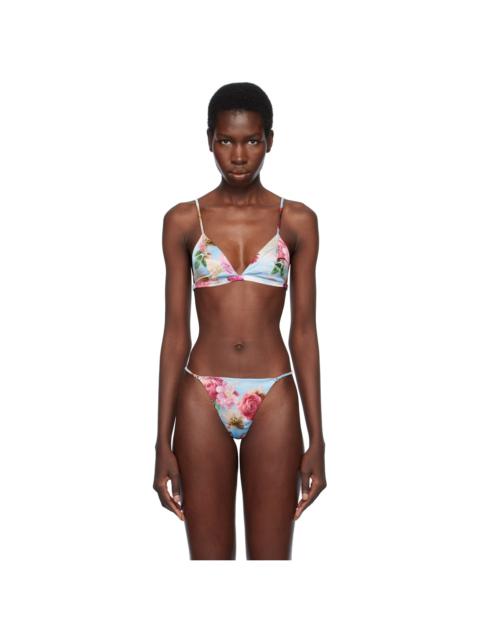Fleur du Mal Blue Luxe Triangle Bra