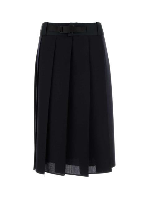 Prada Prada Women Dark Blue Wool Skirt