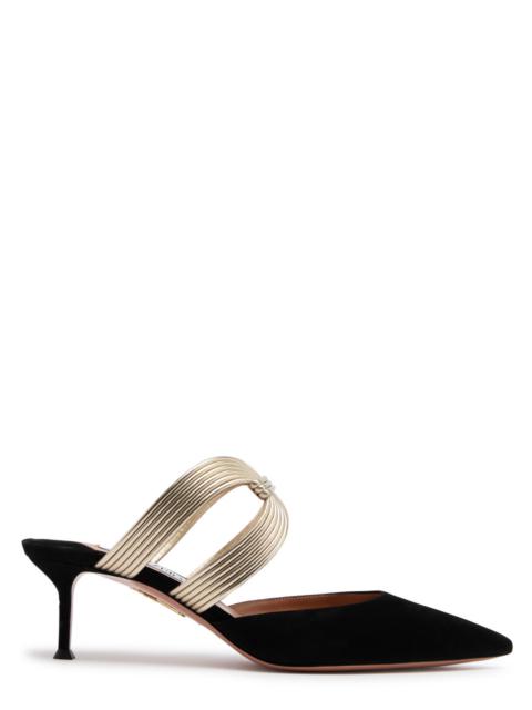 AQUAZZURA Aquazzura Esencia 50 Sculpted Suede Mules