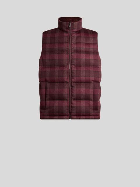 Etro WOOL AND CASHMERE DOWN GILET WITH CHECK MOTIF