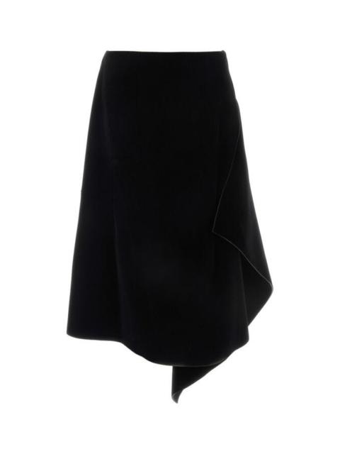 Dries Van Noten Women Black Velvet Skirt