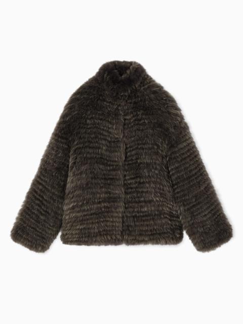 GIORGIO ARMANI TWO-TONE CASHMERE OVERSIZED BLOUSON