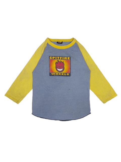 Other Designers Vintage - VTG 80s 90s Spitfire Wheels Thrashed 3/4 Sleeve Baseball TEE