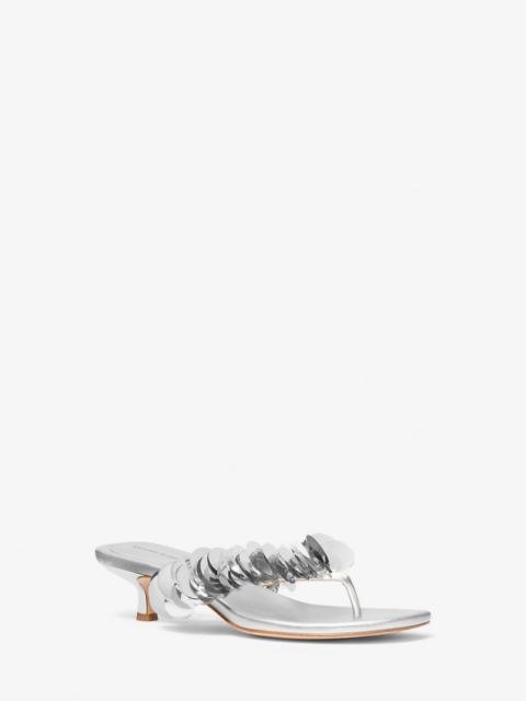 MICHAEL KORS Loretta Sequin Embellished Metallic Sandal
