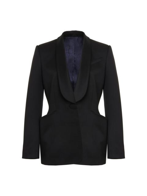 Wool Smoking Jacket black