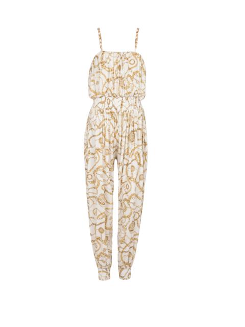 Balmain Flowing printed jumpsuit with Balmain Chains pattern
