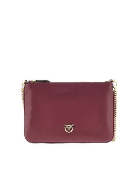 PINKO Pinko Flat Classic Leather Pouch Red