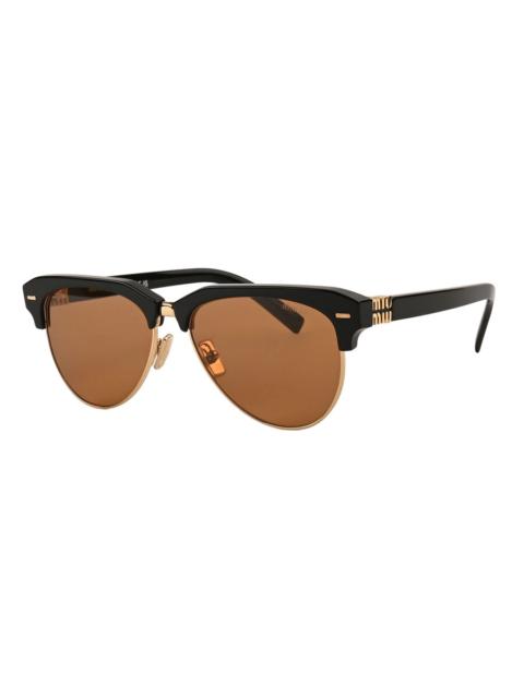 Miu Miu Miu Miu Brown Pilot Ladies Sunglasses MU 09ZS 1AB2Z1 57