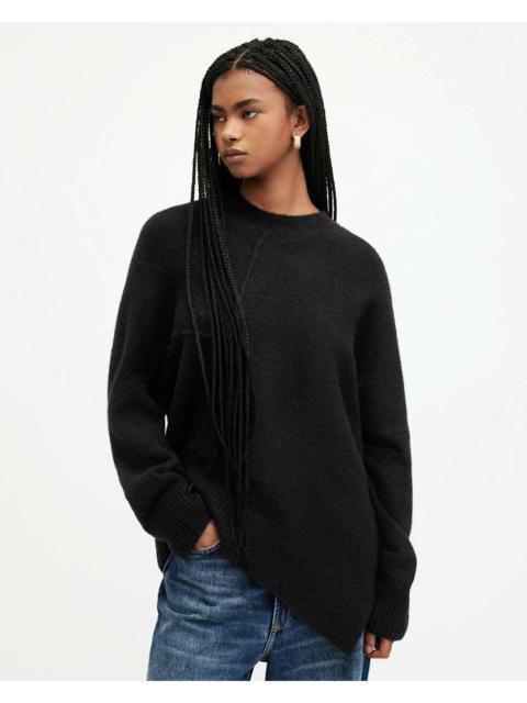 ALLSAINTS LOCK CREW NECK ASYMMETRIC SWEATER