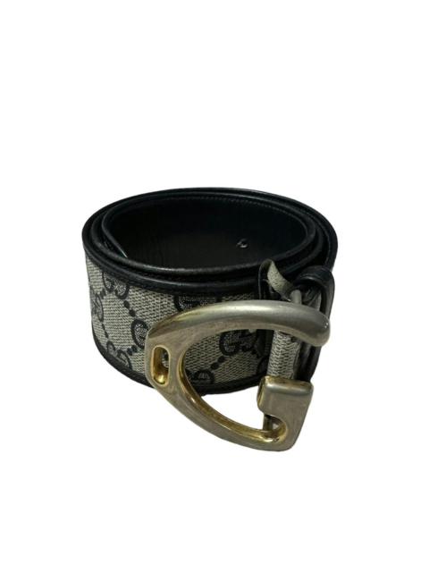 GUCCI Gucci monogram leather buckle belt