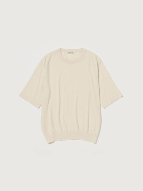 AURALEE CASHMERE HARD TWIST KNIT TEE