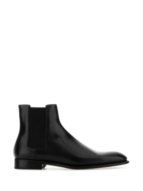 SAINT LAURENT Saint Laurent Men Black Leather Chelsea Ankle Boots
