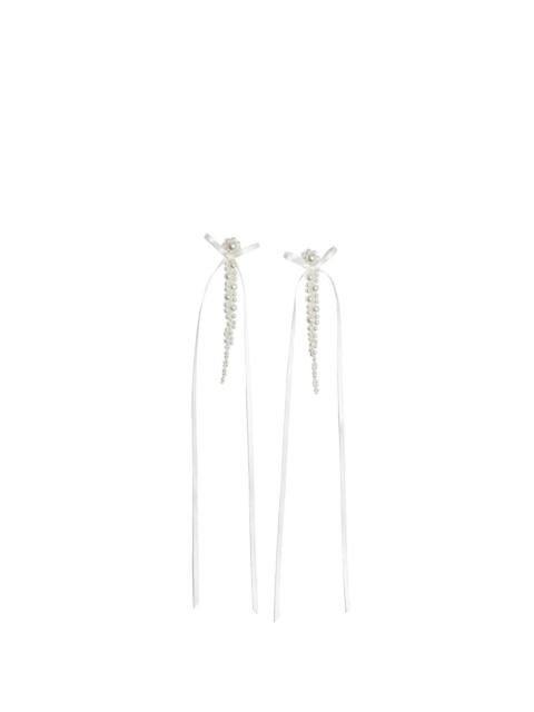 Simone Rocha Slim-Bow-Ribbon-Drip-Earrings