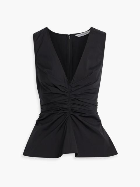 VERONICA BEARD Aiden ruched cotton-blend poplin top