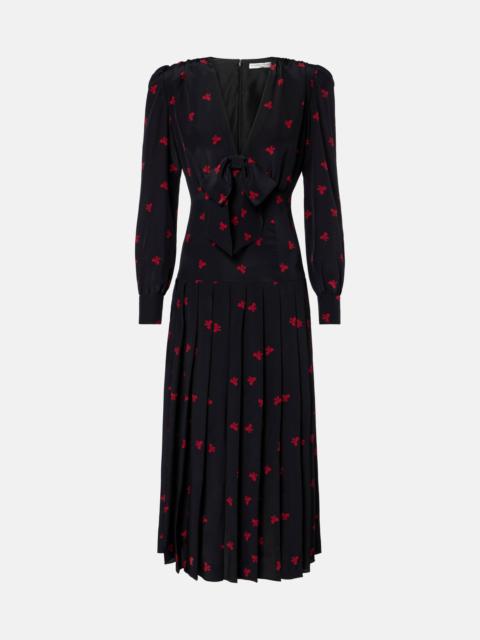 Alessandra Rich Bow-detail printed silk midi dress