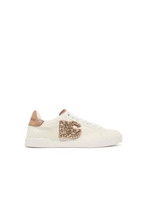 Dolce & Gabbana Dolce & Gabbana Portofino Ivory White Leather Sneakers