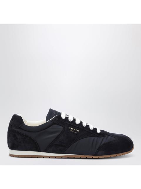Prada Prada Blue Fabric And Suede Sneakers Men